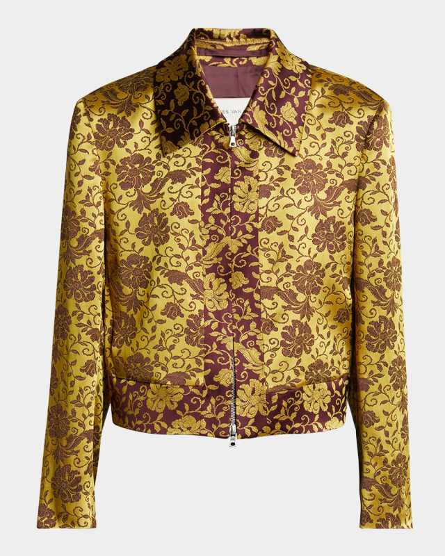 Vurano Floral Jacquard Zip Jacket